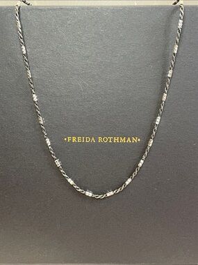 Freida Rothman Sterling SIlver Dual-Tone Twisted Rope Necklace 17"